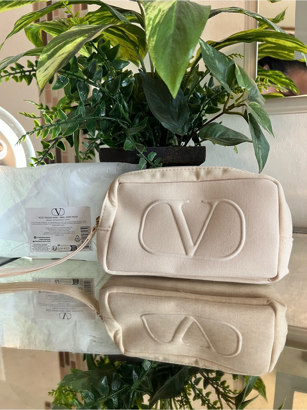 Valentino Beauty Cream Wristlet Pouch